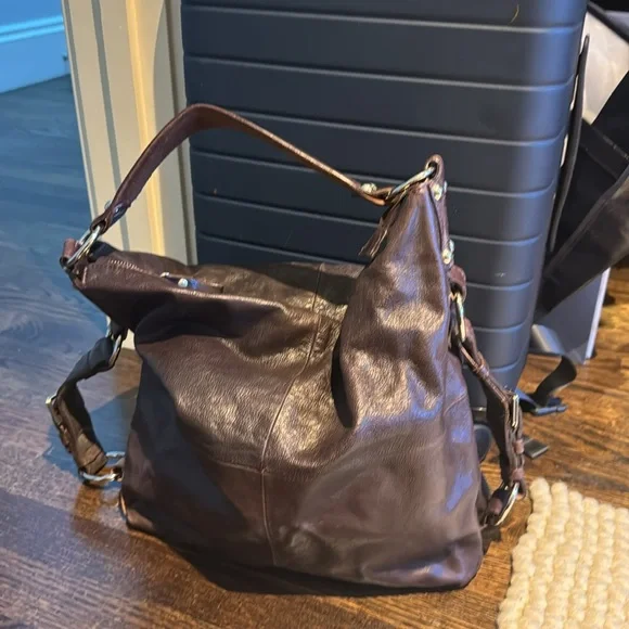 Brown leather TANO shoulder bag - Picture 3 of 6